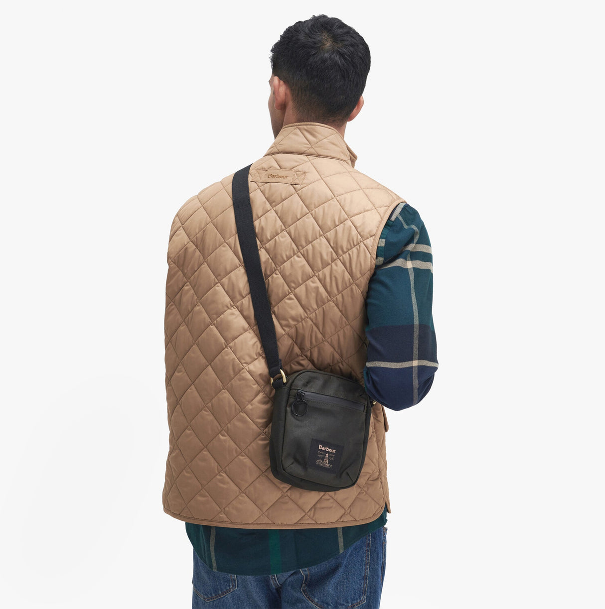 Barbour FIELD WAX Mens Crossbody Bag Olive/Black