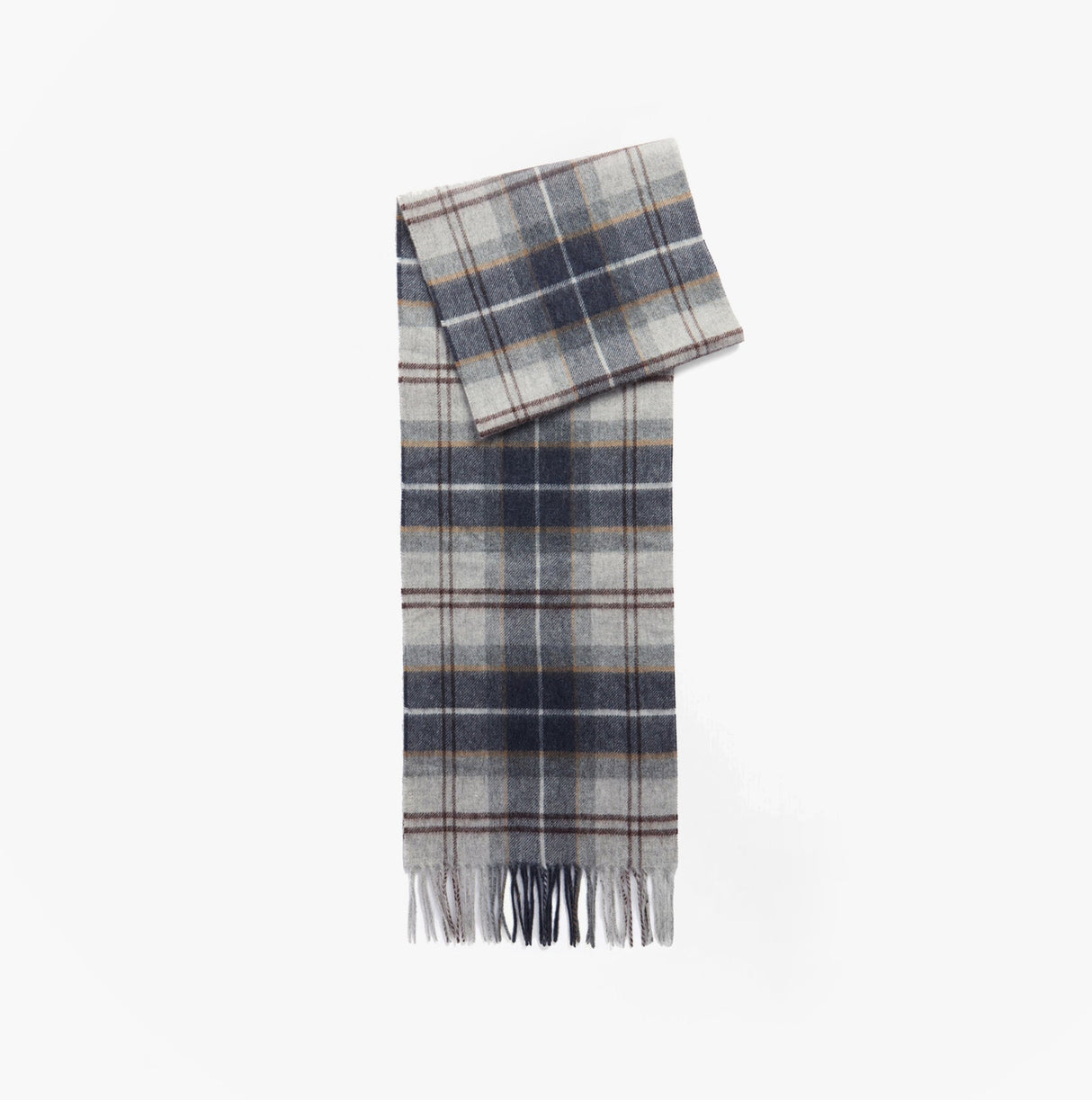 Barbour WOOL CASHMERE TARTAN Mens Winter Grey Midnight