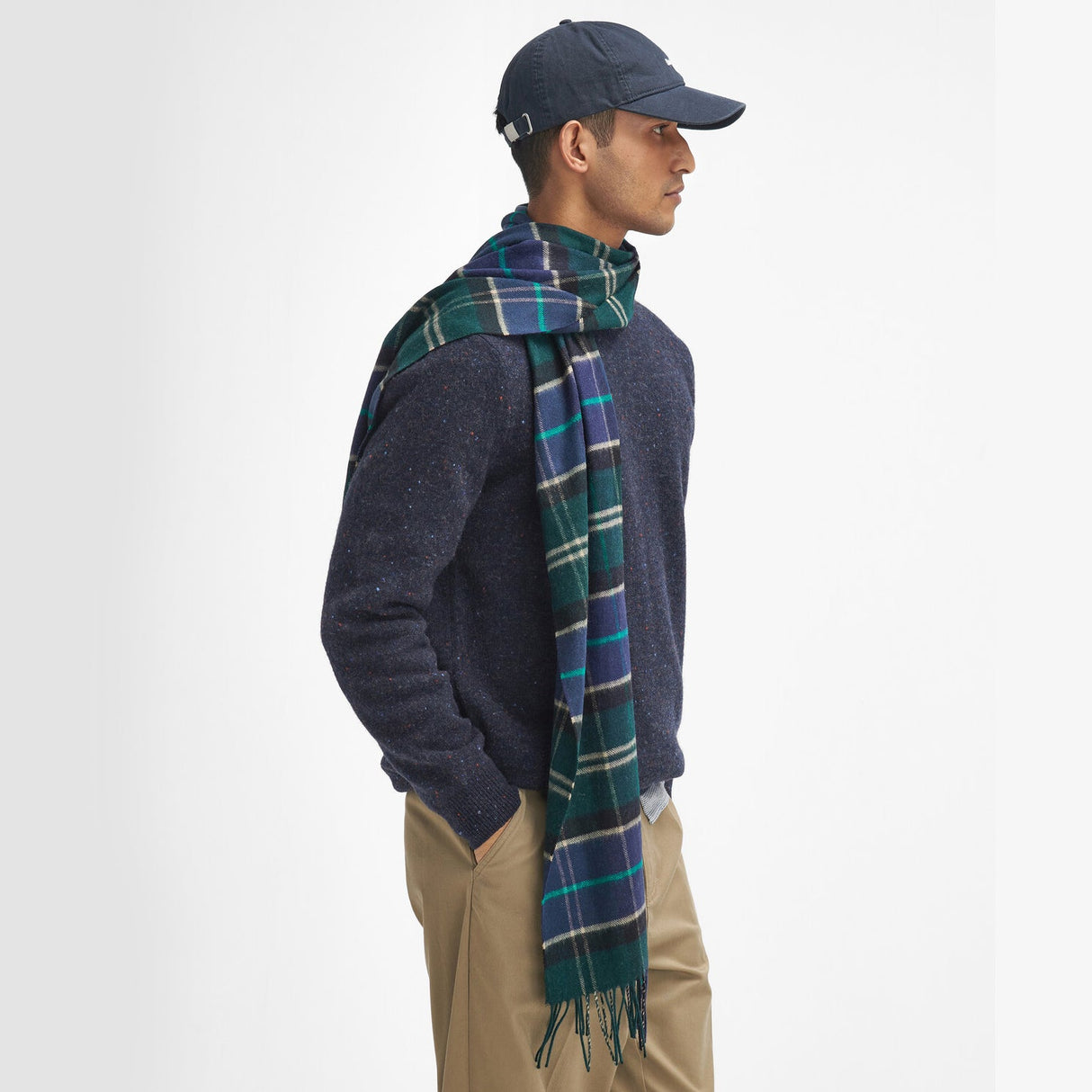 Barbour YAXLEY Unisex Adults Tartan Scarf Green Loch
