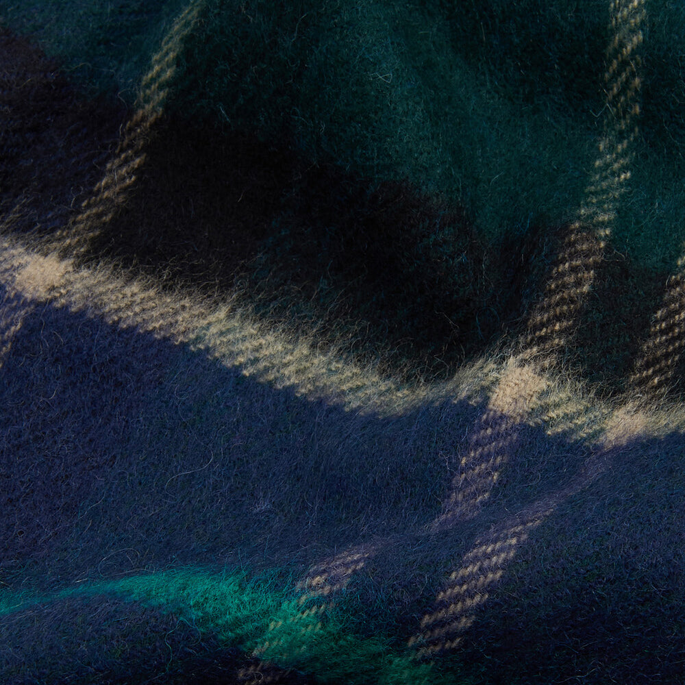 Barbour YAXLEY Unisex Adults Tartan Scarf Green Loch