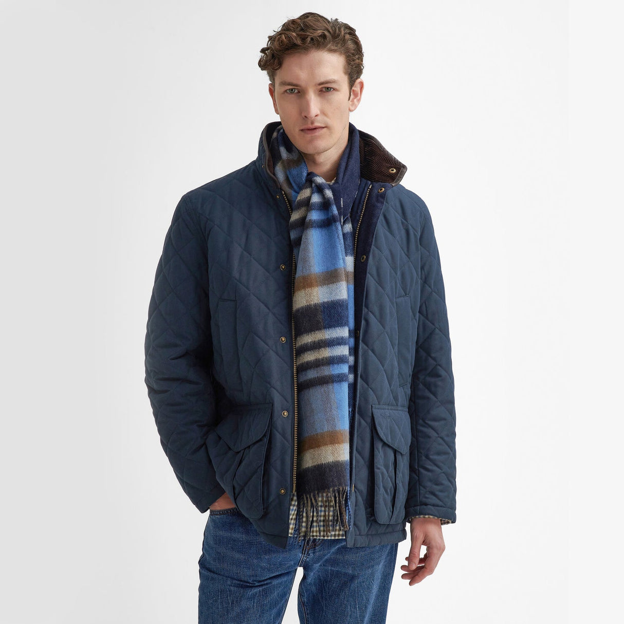 Barbour FIELD REVERSIBLE Scarf Unisex Adults Navy