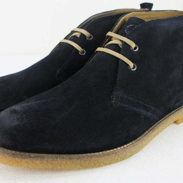 Base London PERRY Mens Burnished Suede Desert Boots Navy