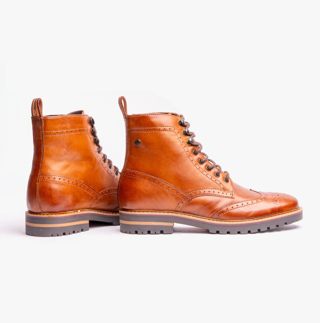 Base London GROVE WASHED Mens Boots Burnt Tan