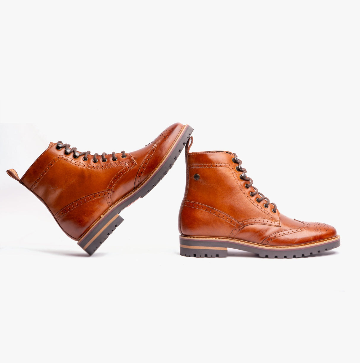 Base London GROVE WASHED Mens Boots Burnt Tan