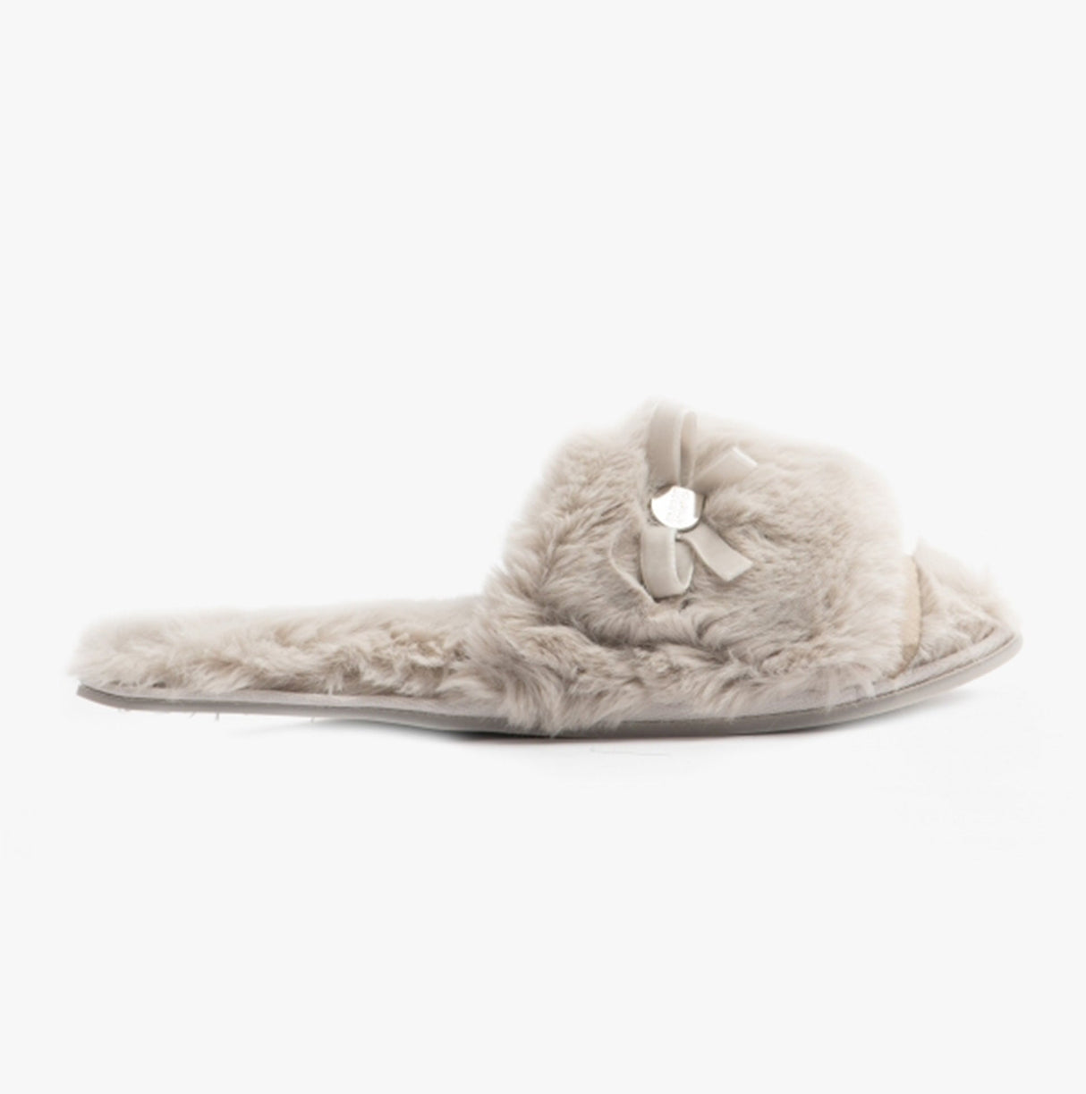 Bedroom Athletics RUBY Womens Faux Fur Slide Slippers Trace Grey
