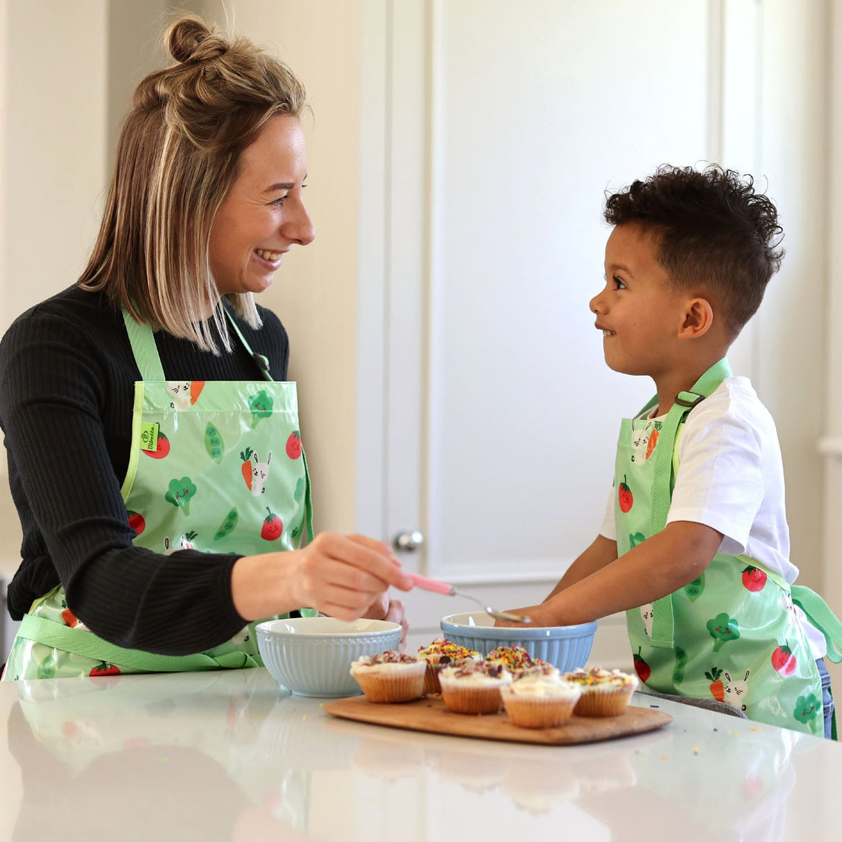 Wipeezee Apron - Child's size - Green Bunny & Veg