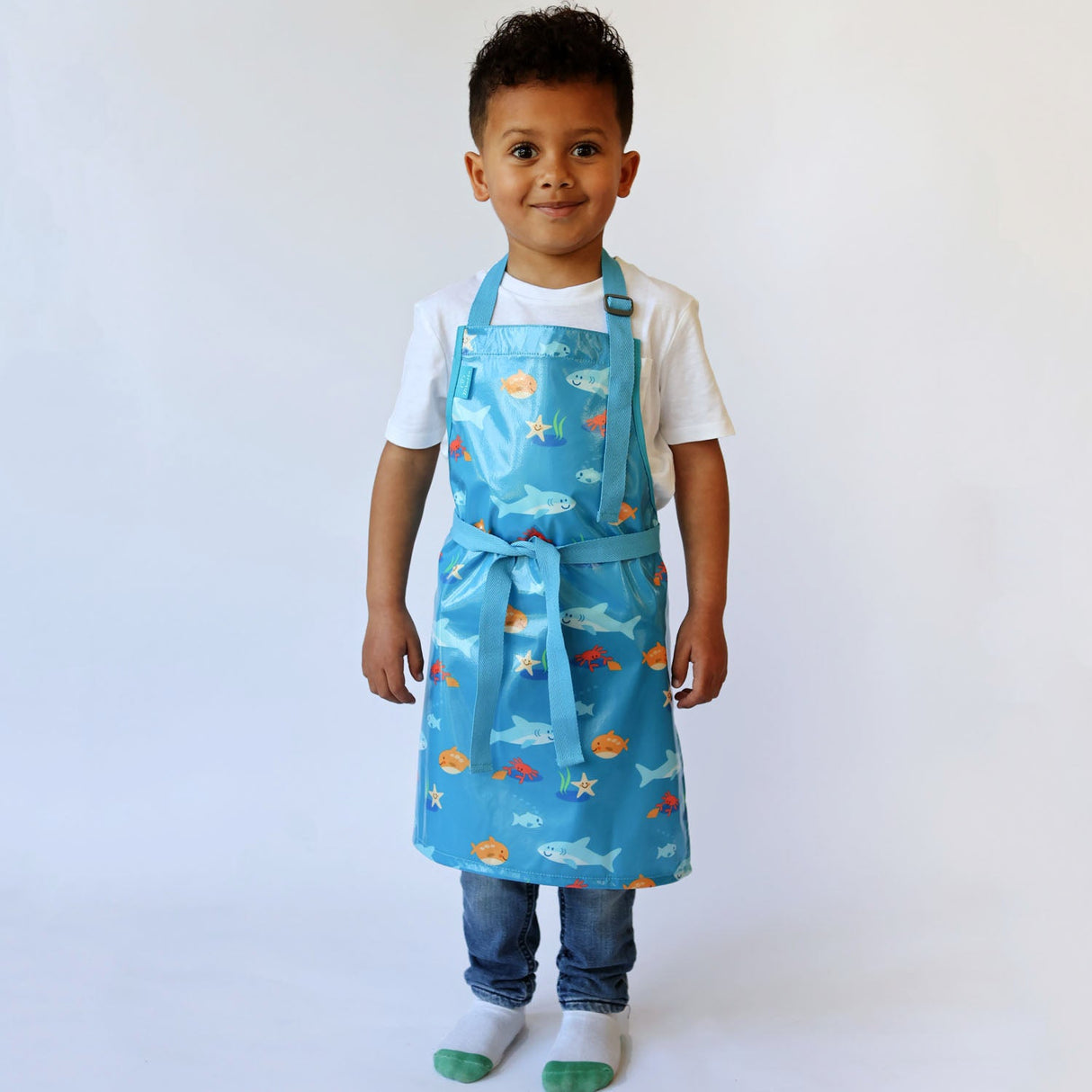Wipeezee Apron - Child's size - Turquoise Sea Creatures