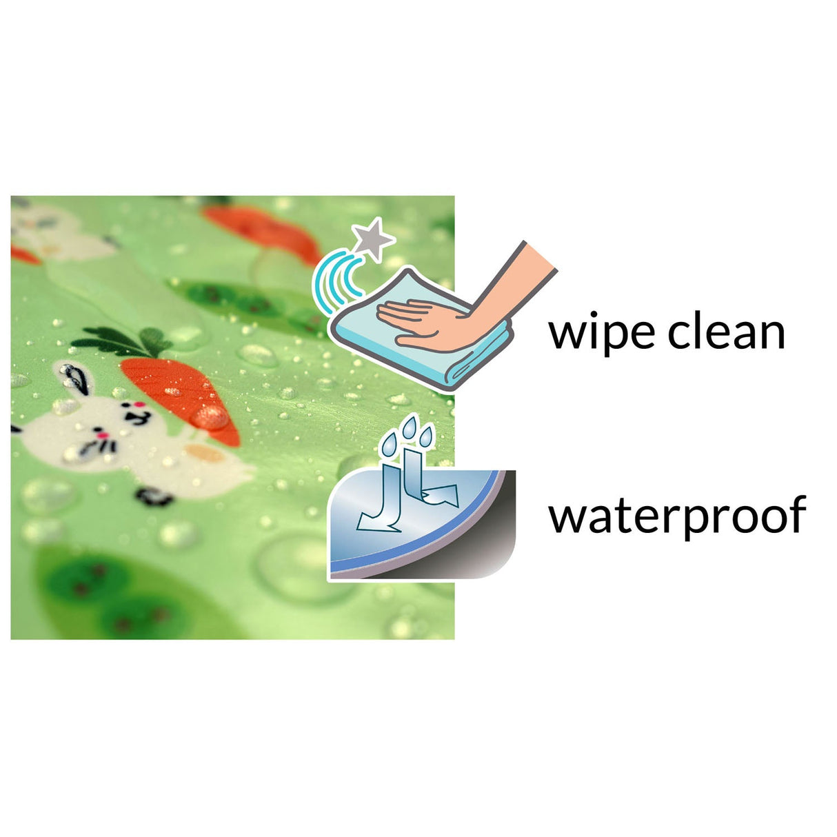 Wipeezee Splash Mat - Green Bunny & Veg