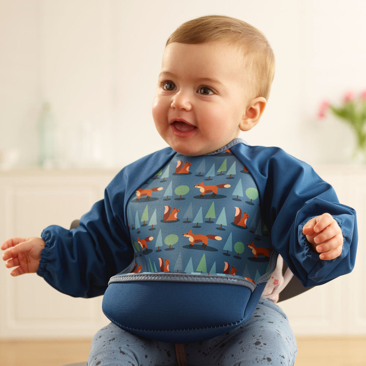 Weaning Bib with Sleeves - Foxes UltraBib
