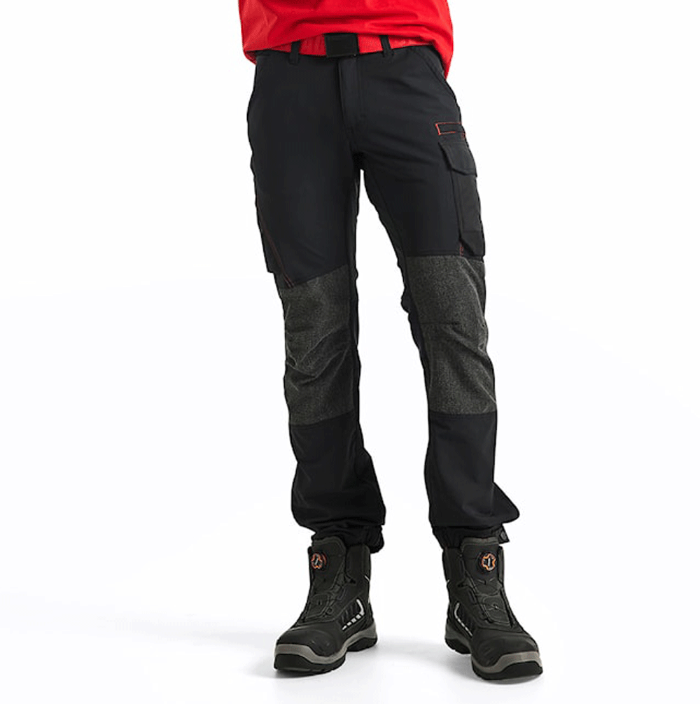 Blaklader 1422 4-Way Stretch Service Work Trousers Black / Red