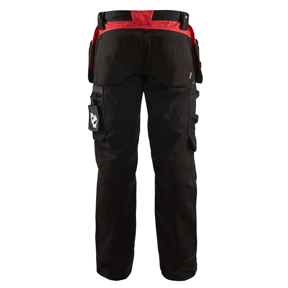 Blaklader 1555 Holster Pocket Craftsmen Work Trousers Black / Red