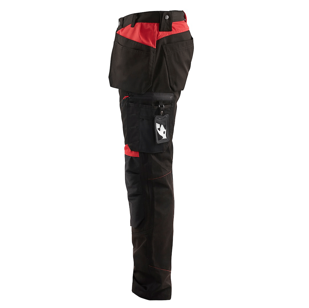 Blaklader 1555 Holster Pocket Craftsmen Work Trousers Black / Red