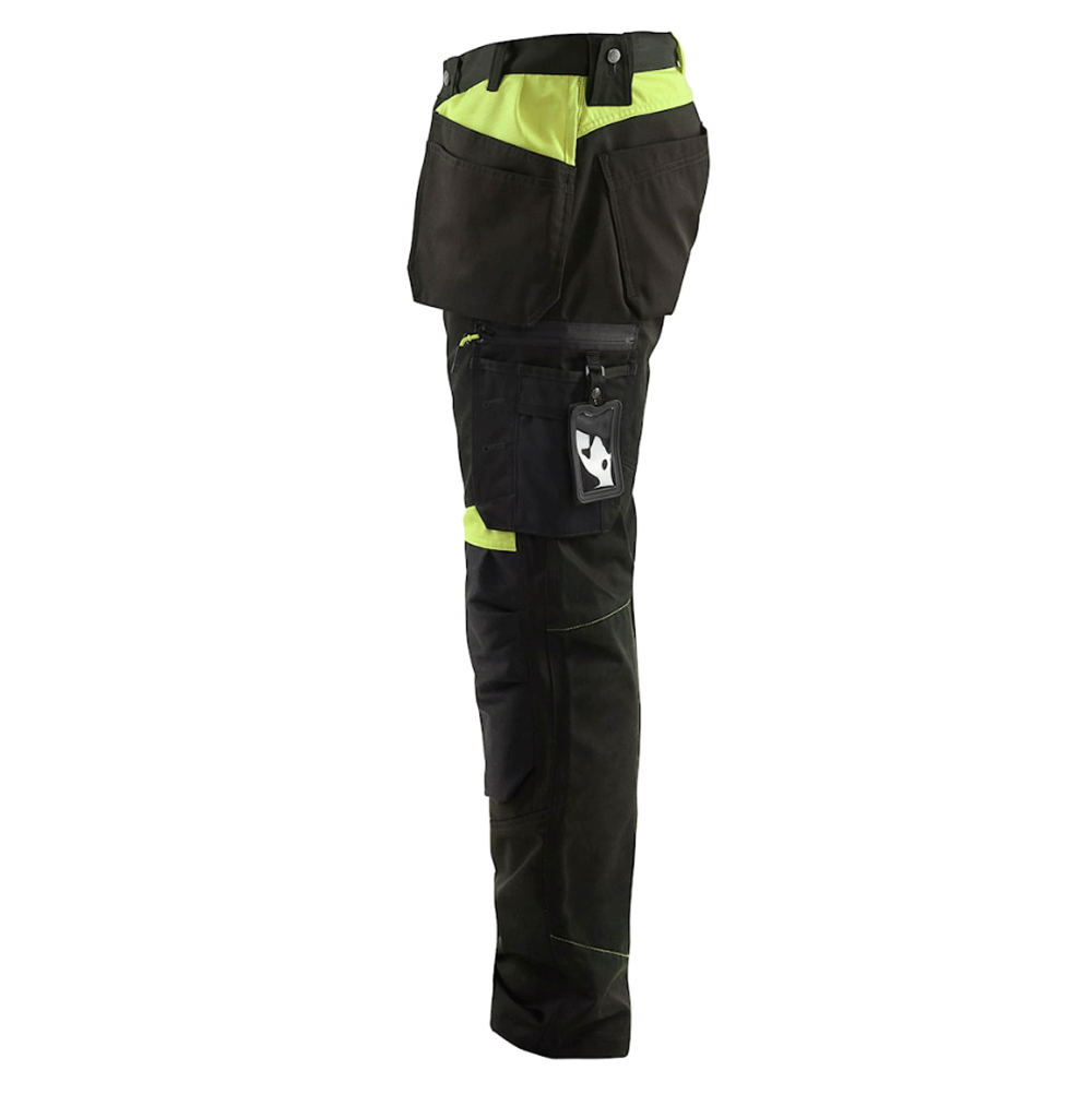 Blaklader 1555 Holster Pocket Craftsmen Work Trousers Black / Yellow