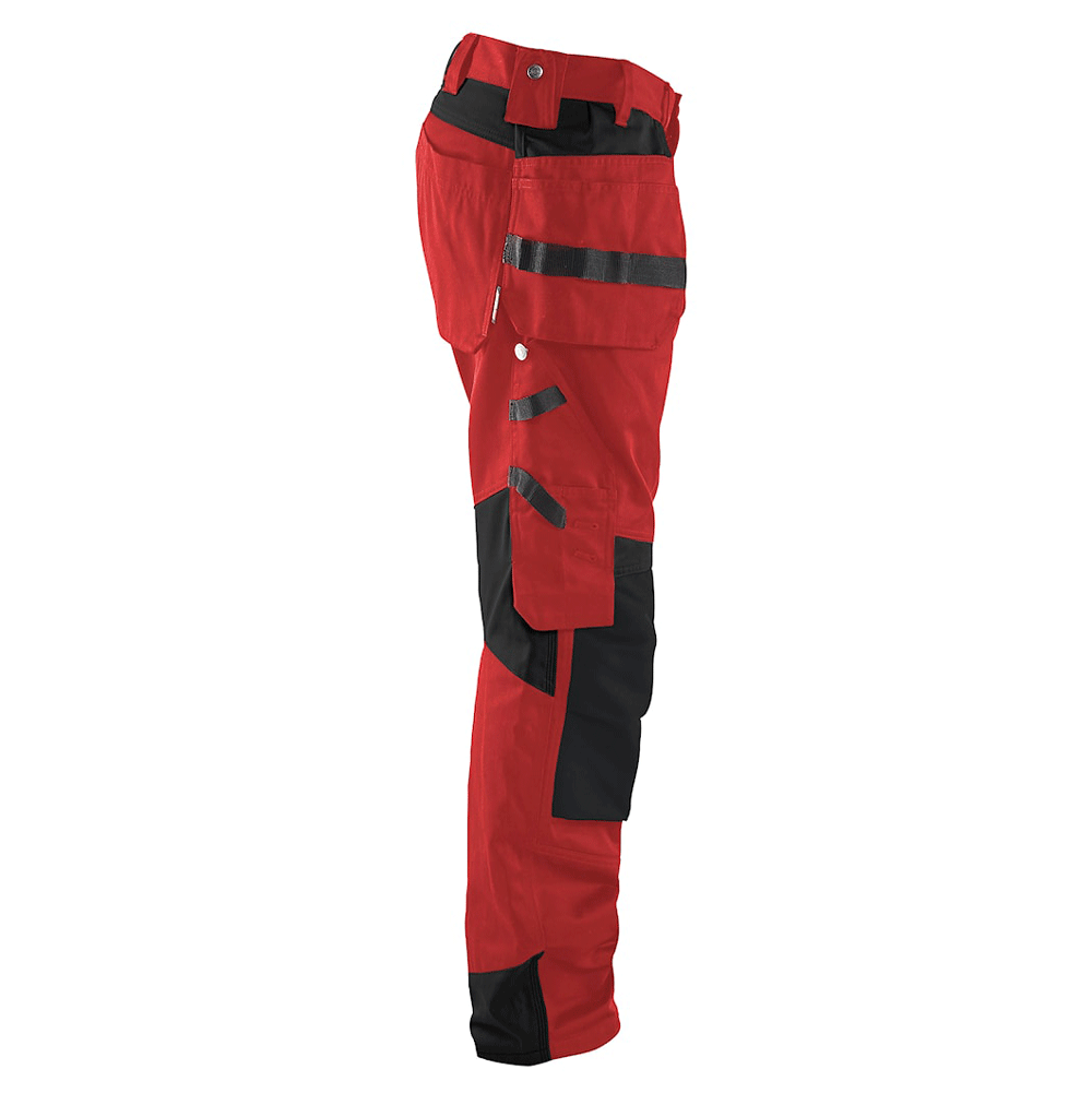 Blaklader 1555 Holster Pocket Craftsmen Work Trousers Red / Black