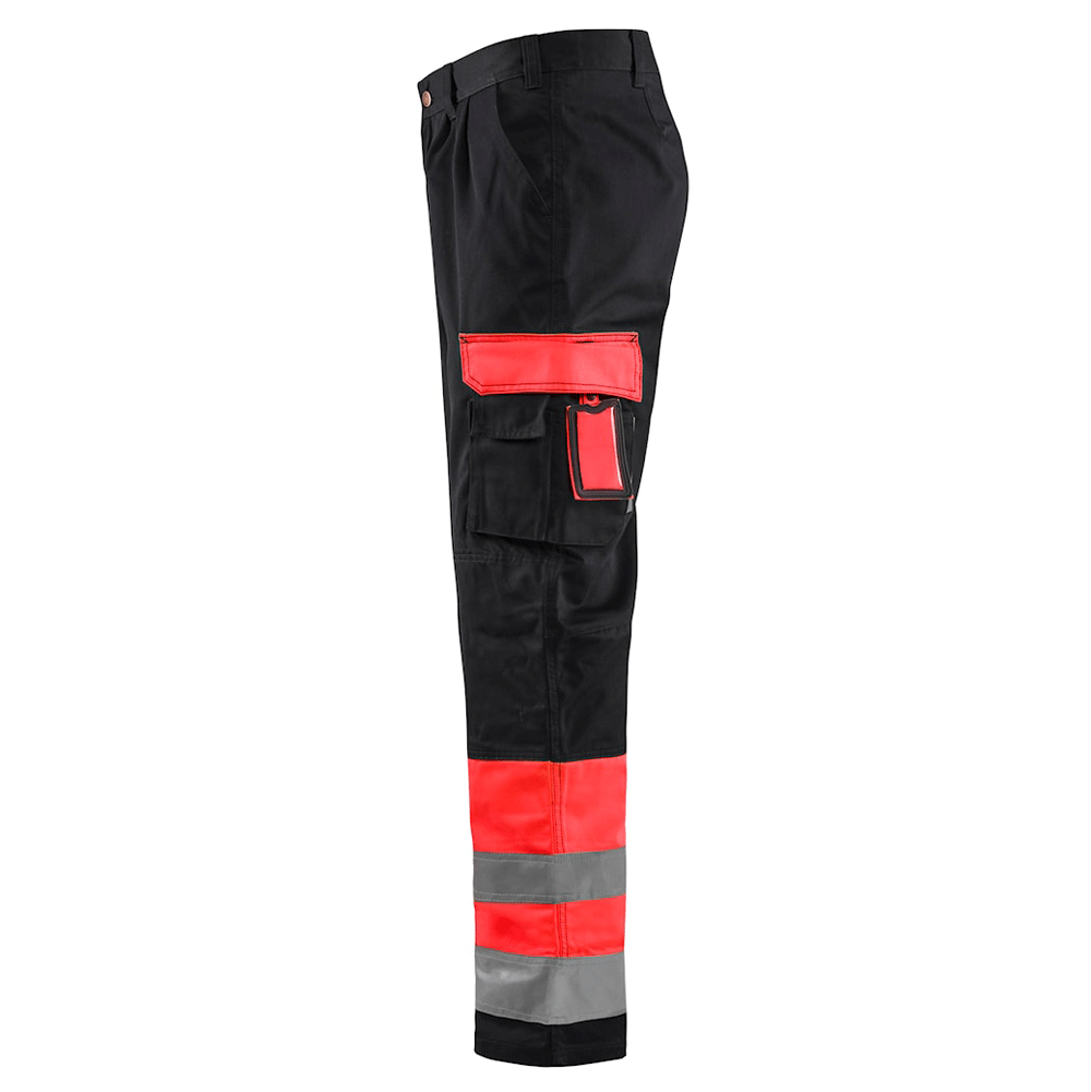Blaklader 1584 Hi-Vis Professional Drivers Work Trousers Black / Red
