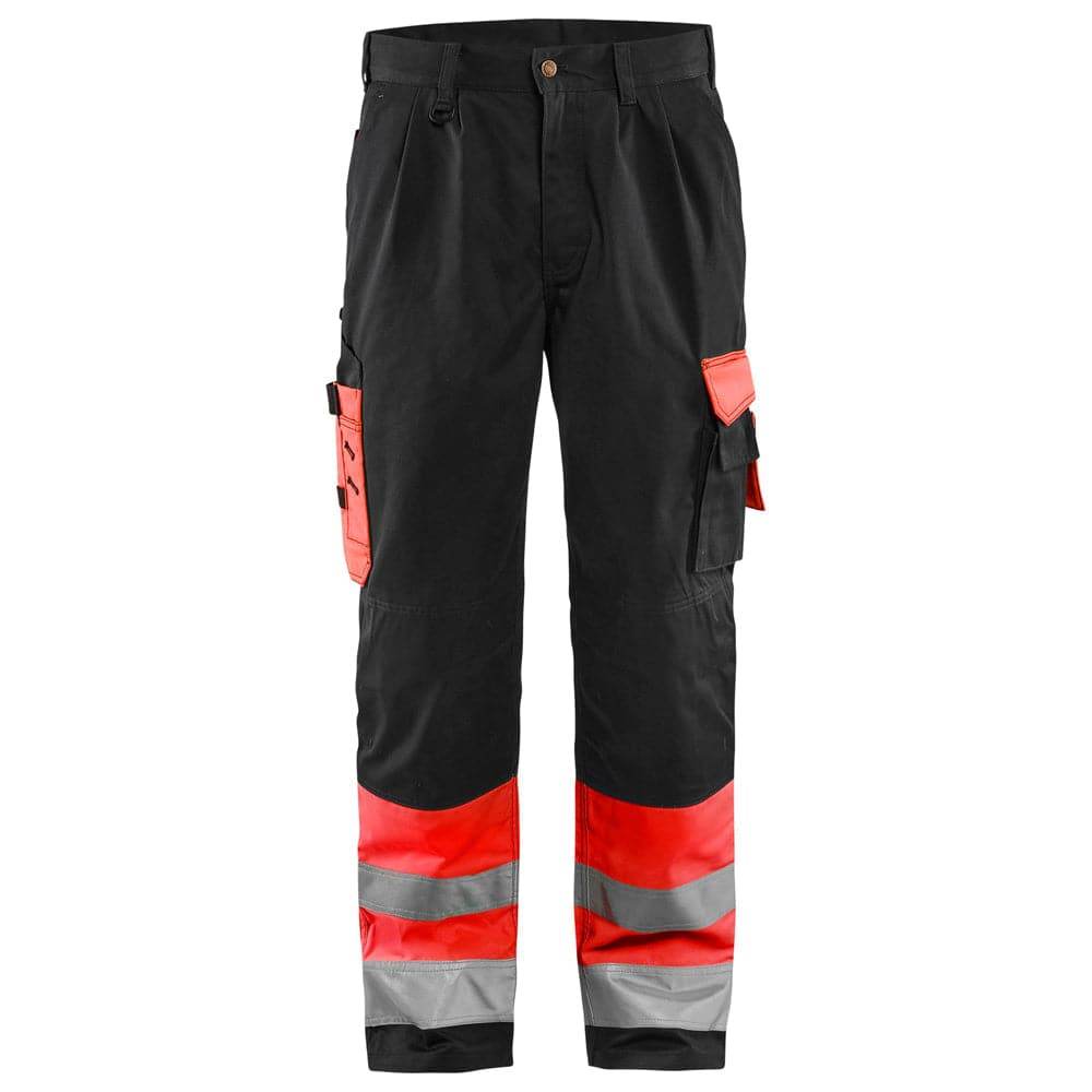 Blaklader 1584 Hi-Vis Professional Drivers Work Trousers Black / Red