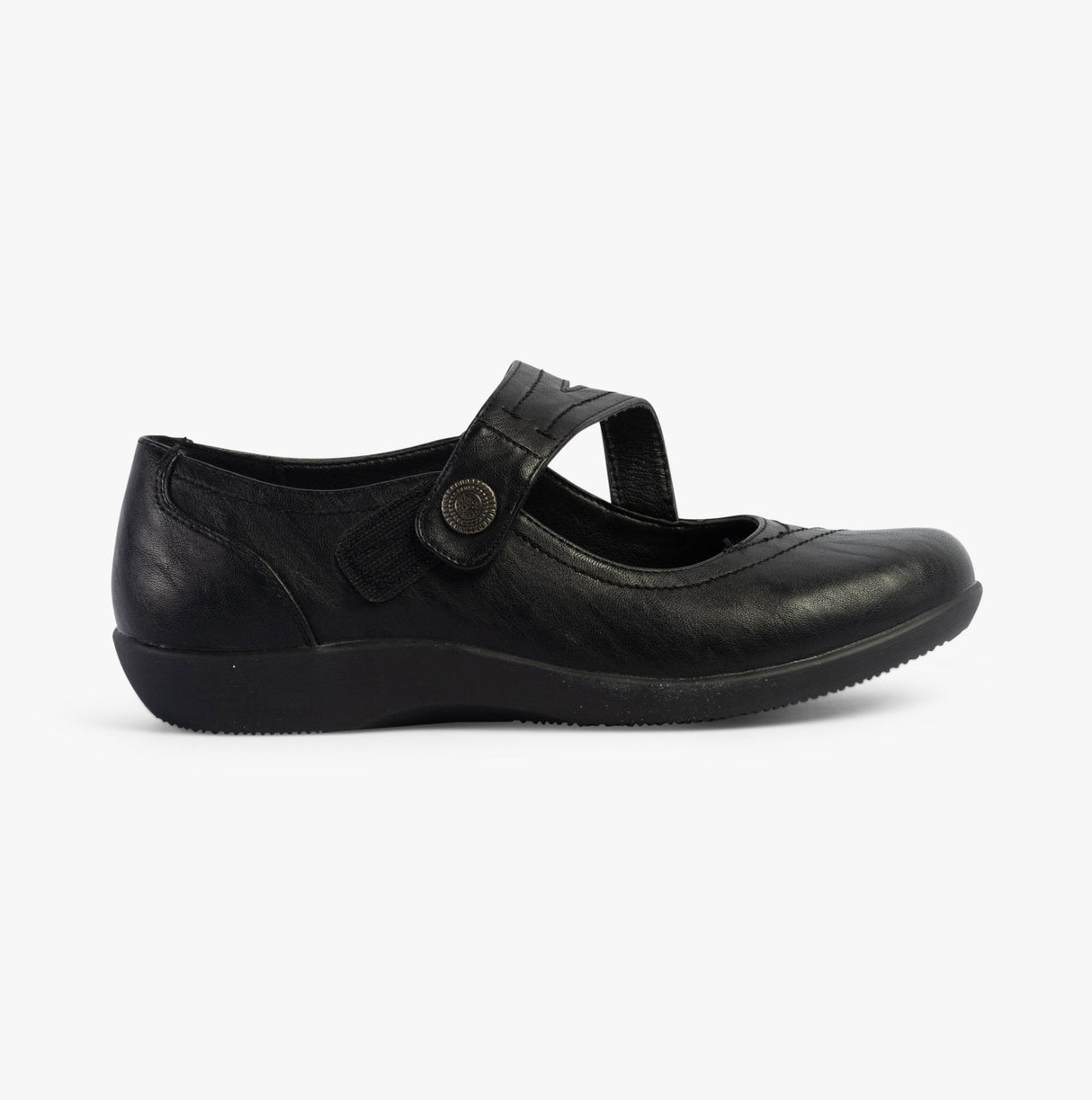 Boulevard L435A Womens Touch Fasten Extra-Wide Shoes Black