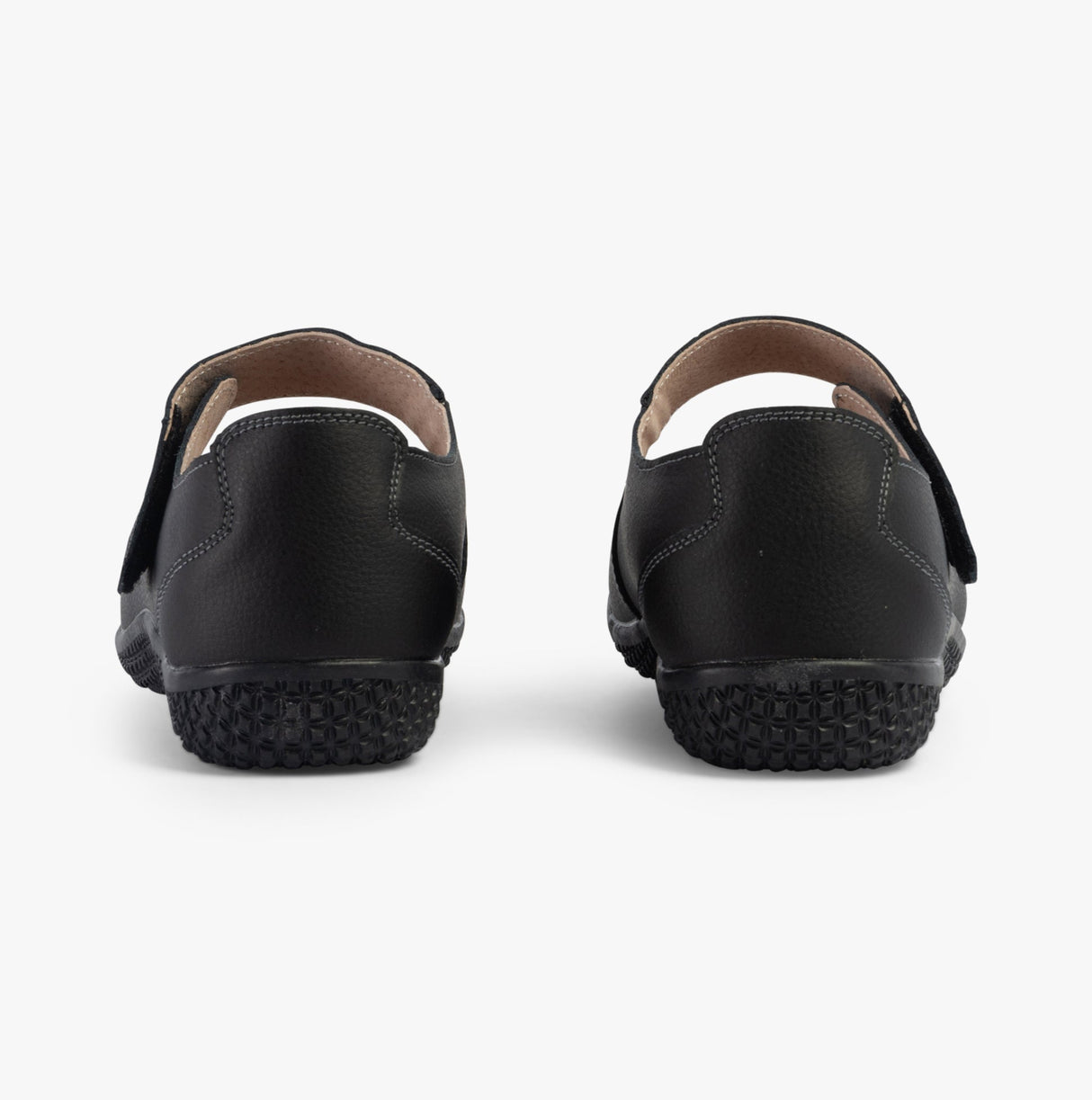 Boulevard DIANA Womens Leather Touch Fasten EEE Wide Mary Jane Shoes Black