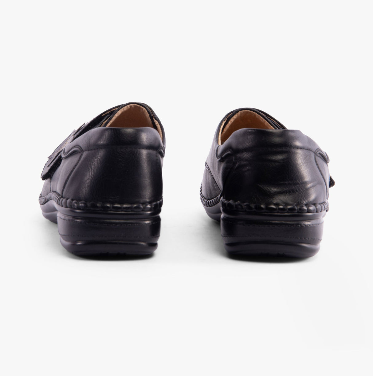 Boulevard IVY Womens Extra Wide (3E) Fit Touch Fasten Shoes Black