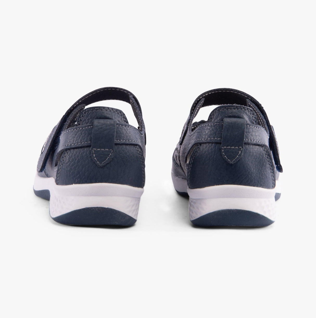 Boulevard DORRIT Womens Action Leather Wide Fit Shoes Navy