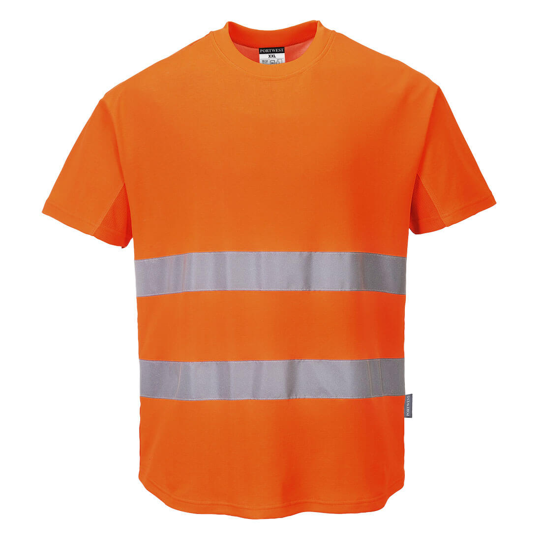 Portwest Hi-Vis Cotton Comfort Mesh Insert T-Shirt S/S