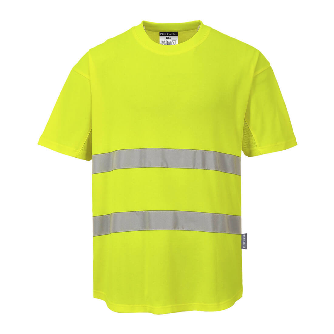 Portwest Hi-Vis Cotton Comfort Mesh Insert T-Shirt S/S