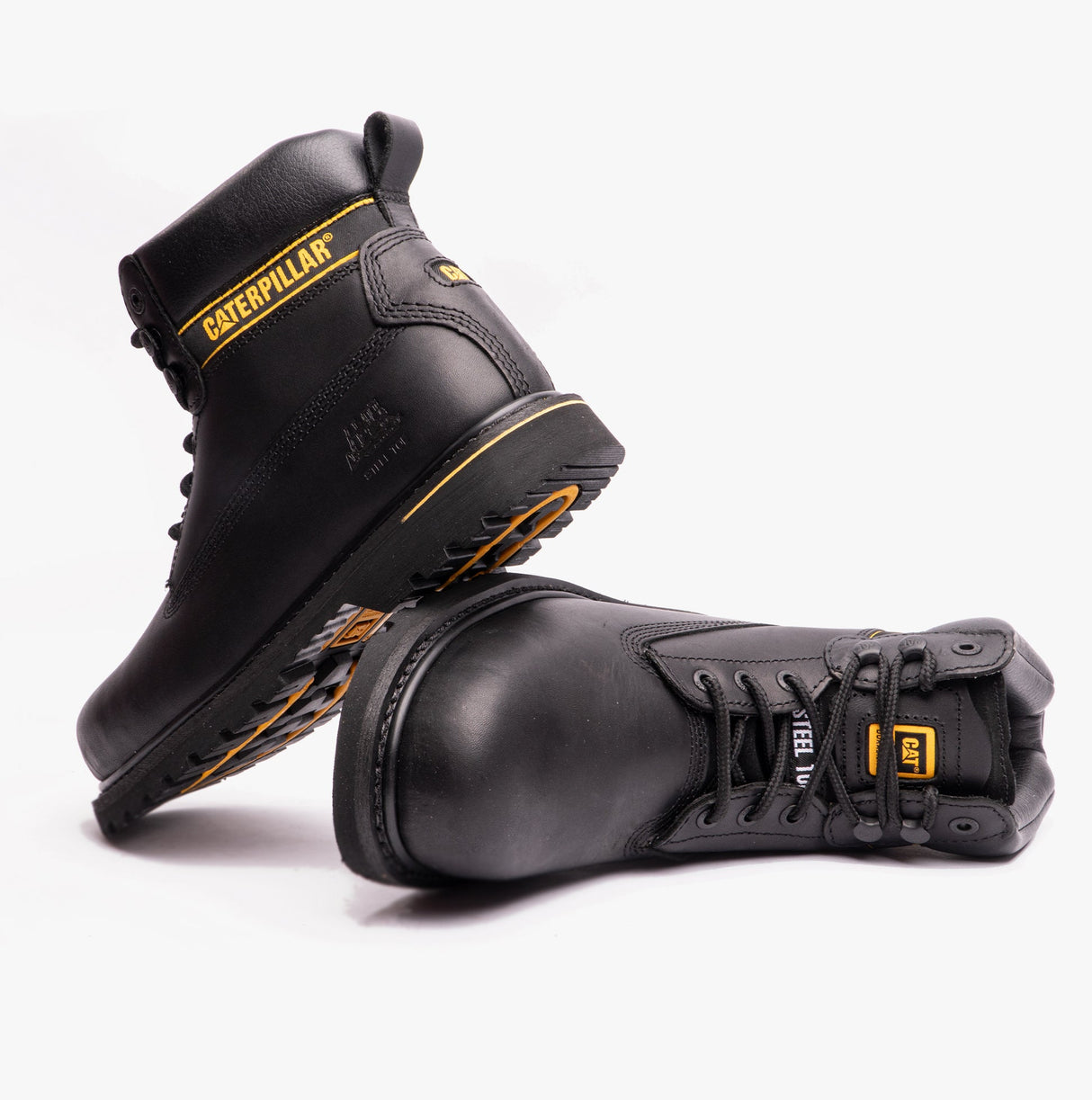 CAT HOLTON SB Mens Leather Safety Boots Black