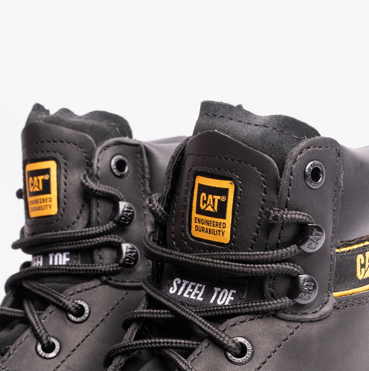 CAT HOLTON S3 Mens Leather Safety Boots Black