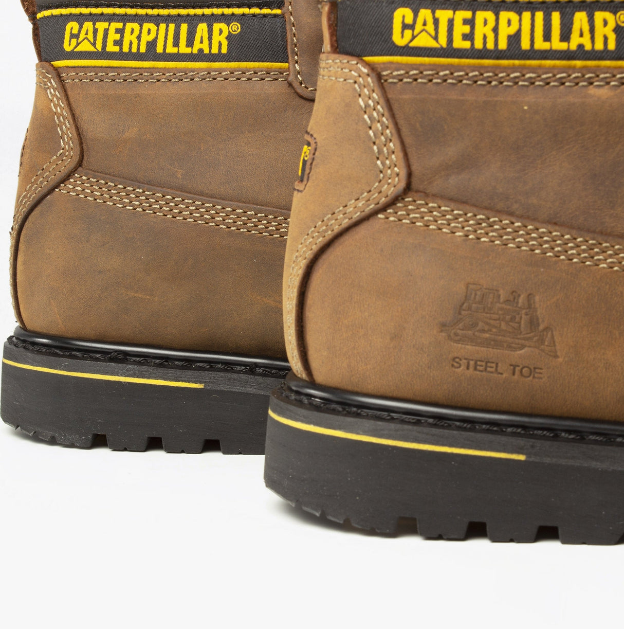 CAT HOLTON S3 Mens Leather Safety Boots Brown