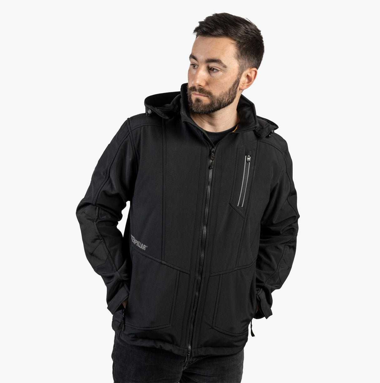 CAT MERCURY SOFT SHELL Mens Hooded Jacket Black