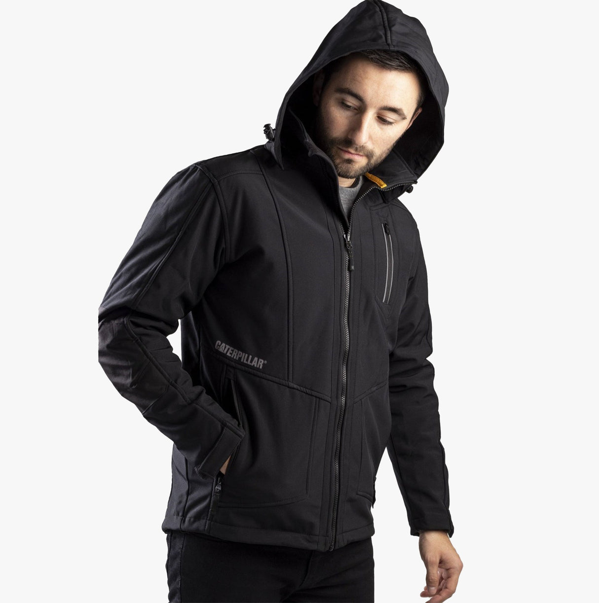 CAT MERCURY SOFT SHELL Mens Hooded Jacket Black