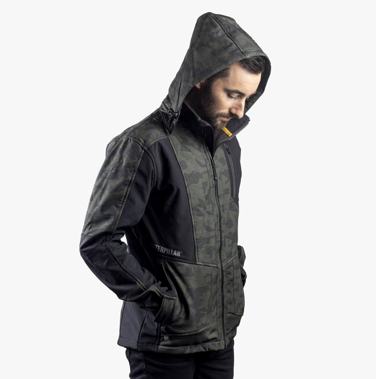 CAT MERCURY SOFT SHELL Mens Hooded Jacket Multicoloured