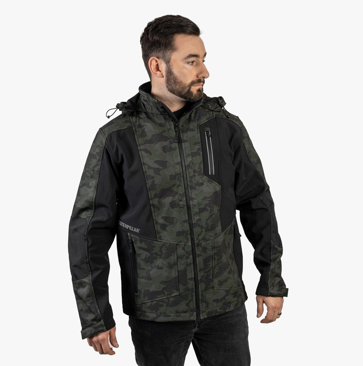 CAT MERCURY SOFT SHELL Mens Hooded Jacket Multicoloured