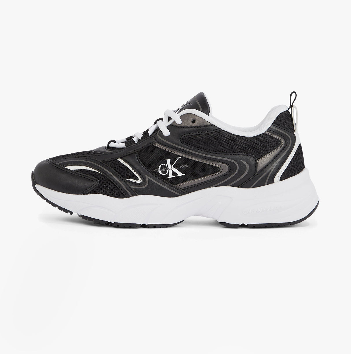 Calvin Klein RETRO TENNIS MESH Womens Trainers Black/Bright White