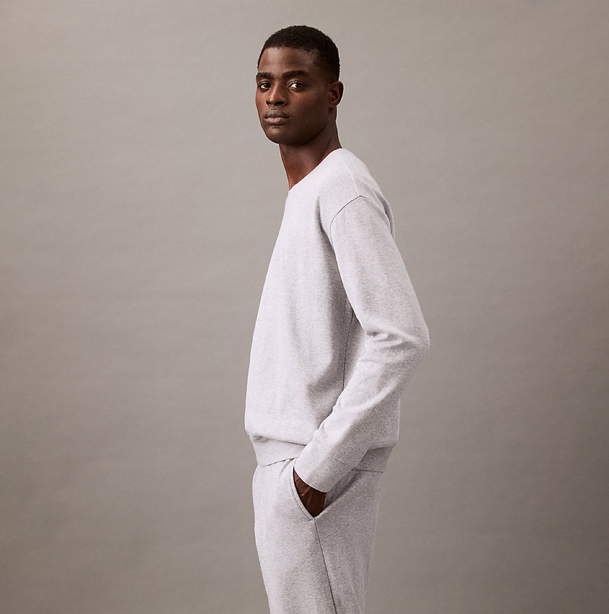 Calvin Klein ICON COTTON TERRY Mens Sweatshirt Medium Grey Heather