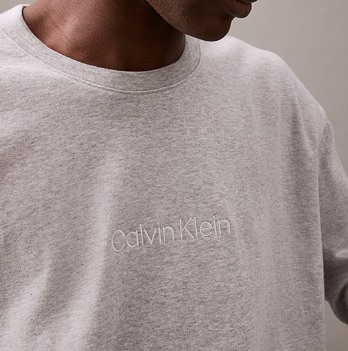 Calvin Klein ICON COTTON TERRY Mens Sweatshirt Medium Grey Heather