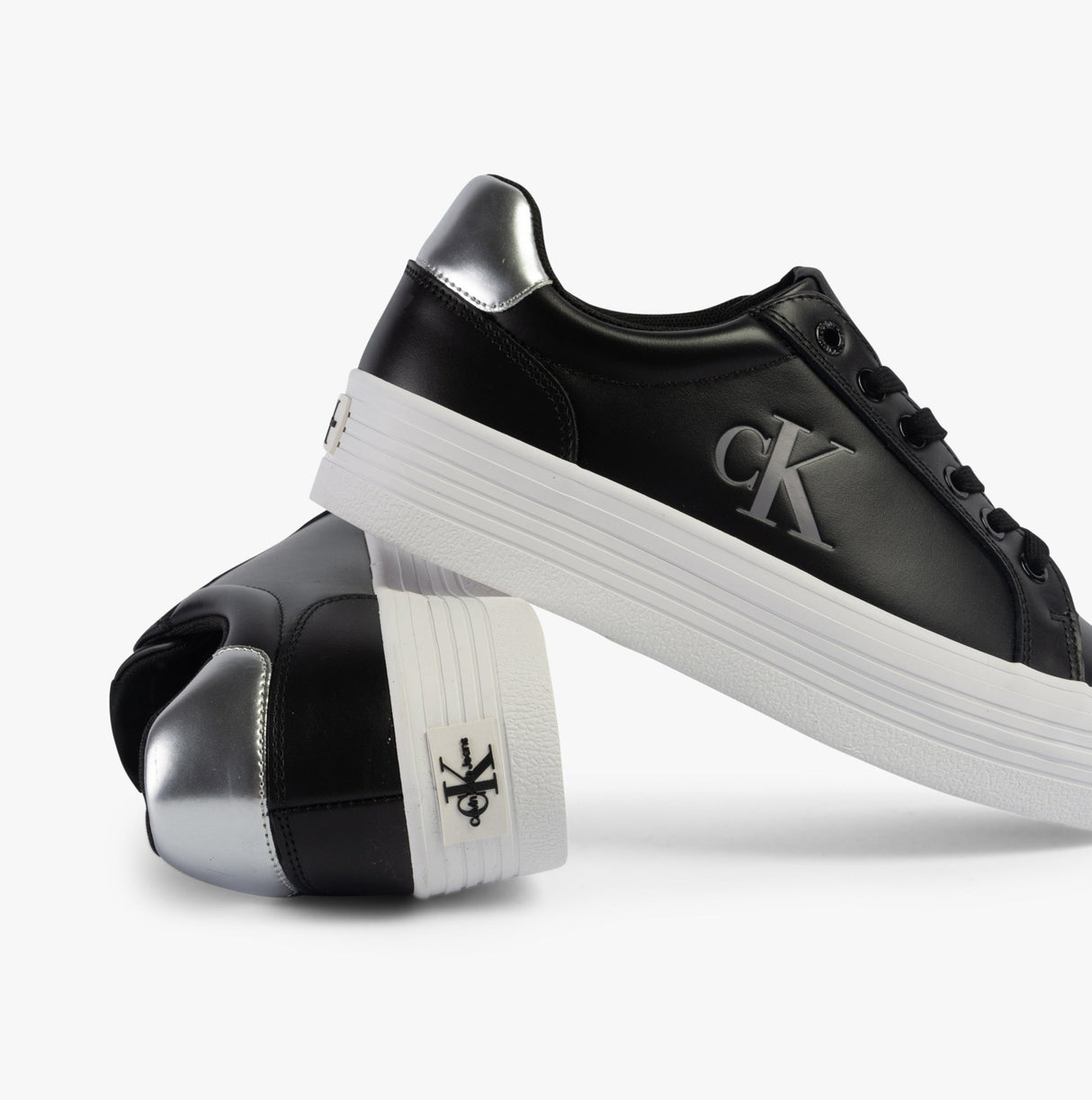 Calvin Klein BOLD VULCANISED FLATFORM Womens Trainers Black/Silver