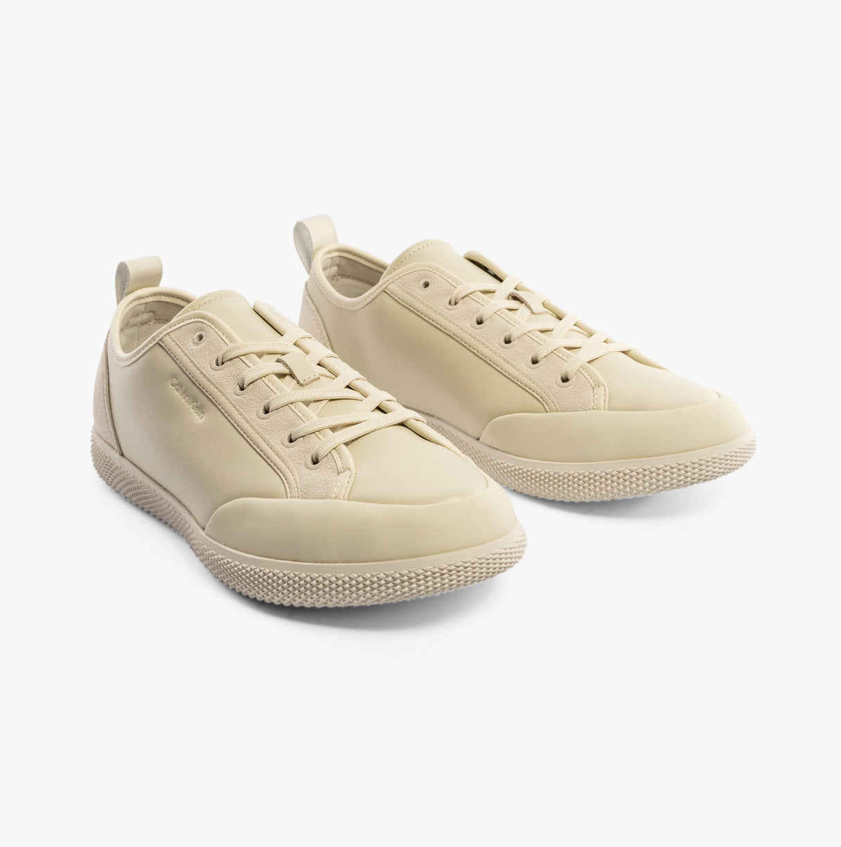 Calvin Klein LOW TOP LACE UP Mens Trainers Dk Ecru