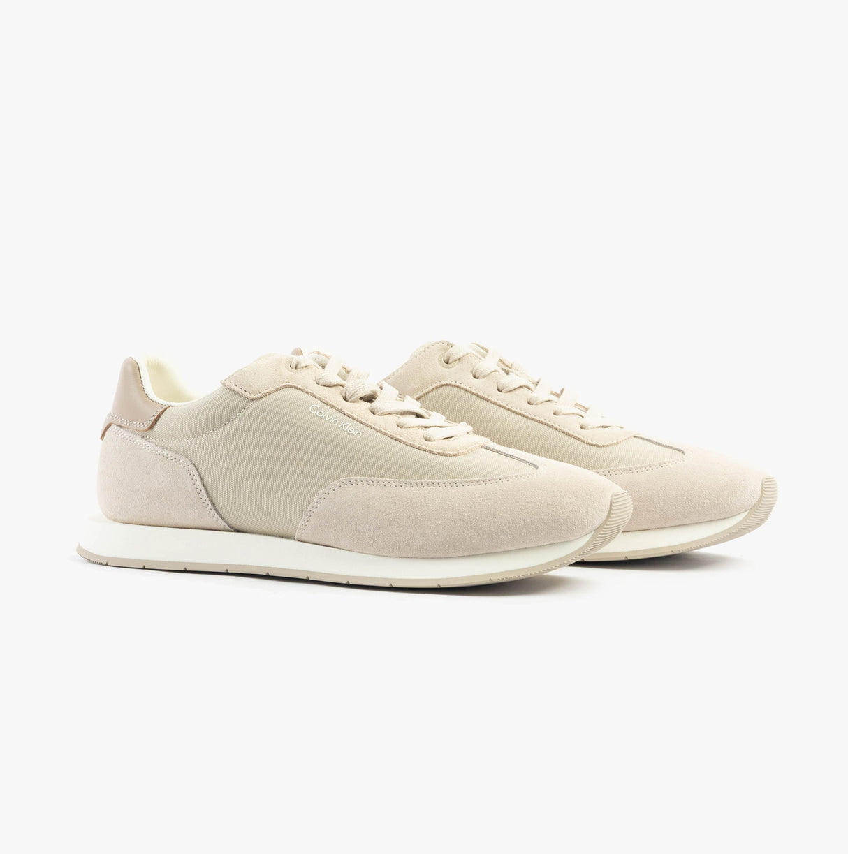 Calvin Klein SUEDE LOW PROFILE Mens Trainers Feather Gray Mix