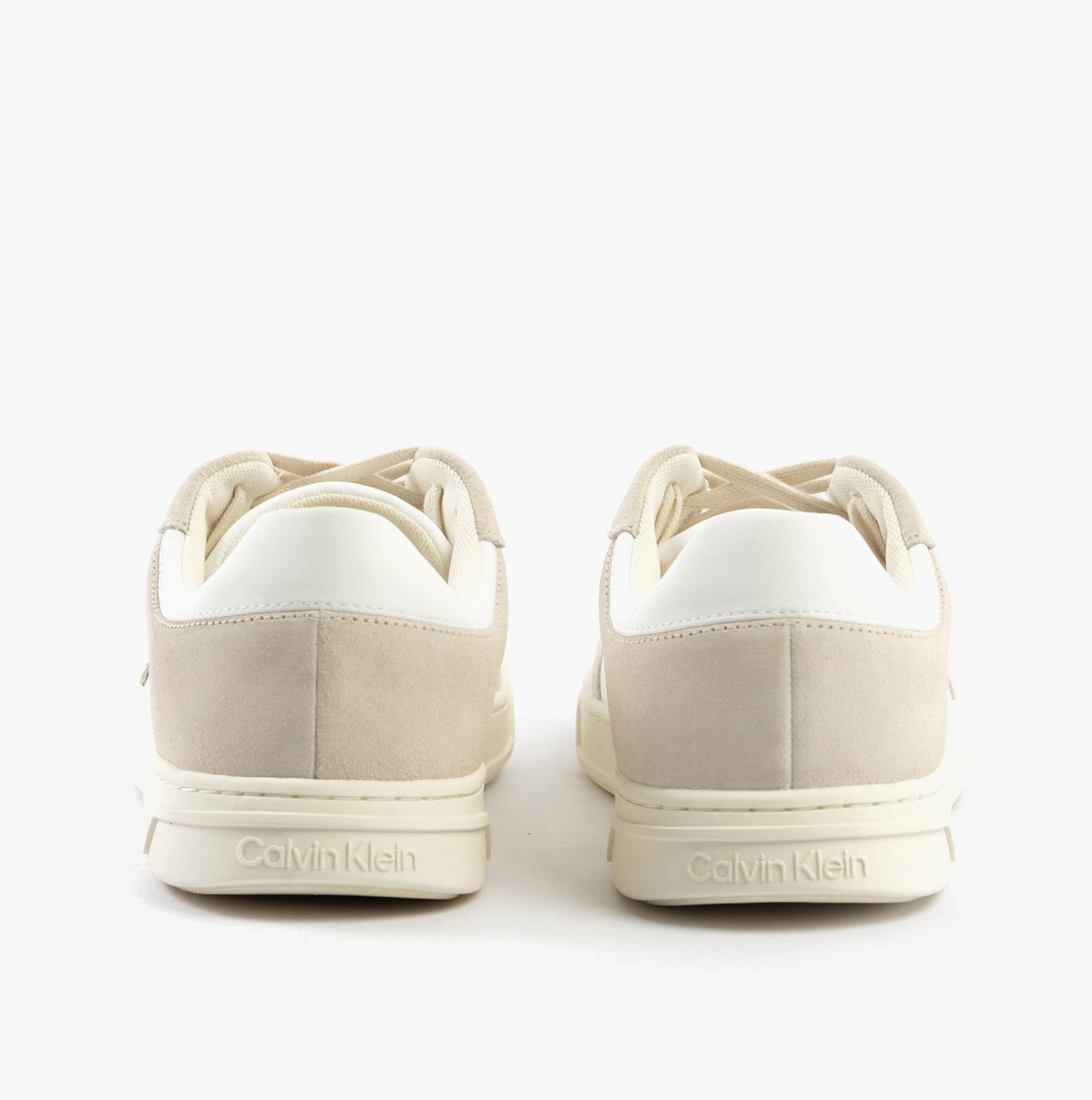 Calvin Klein LOW TOP LACE UP Mens Trainers White/Dark Ecru