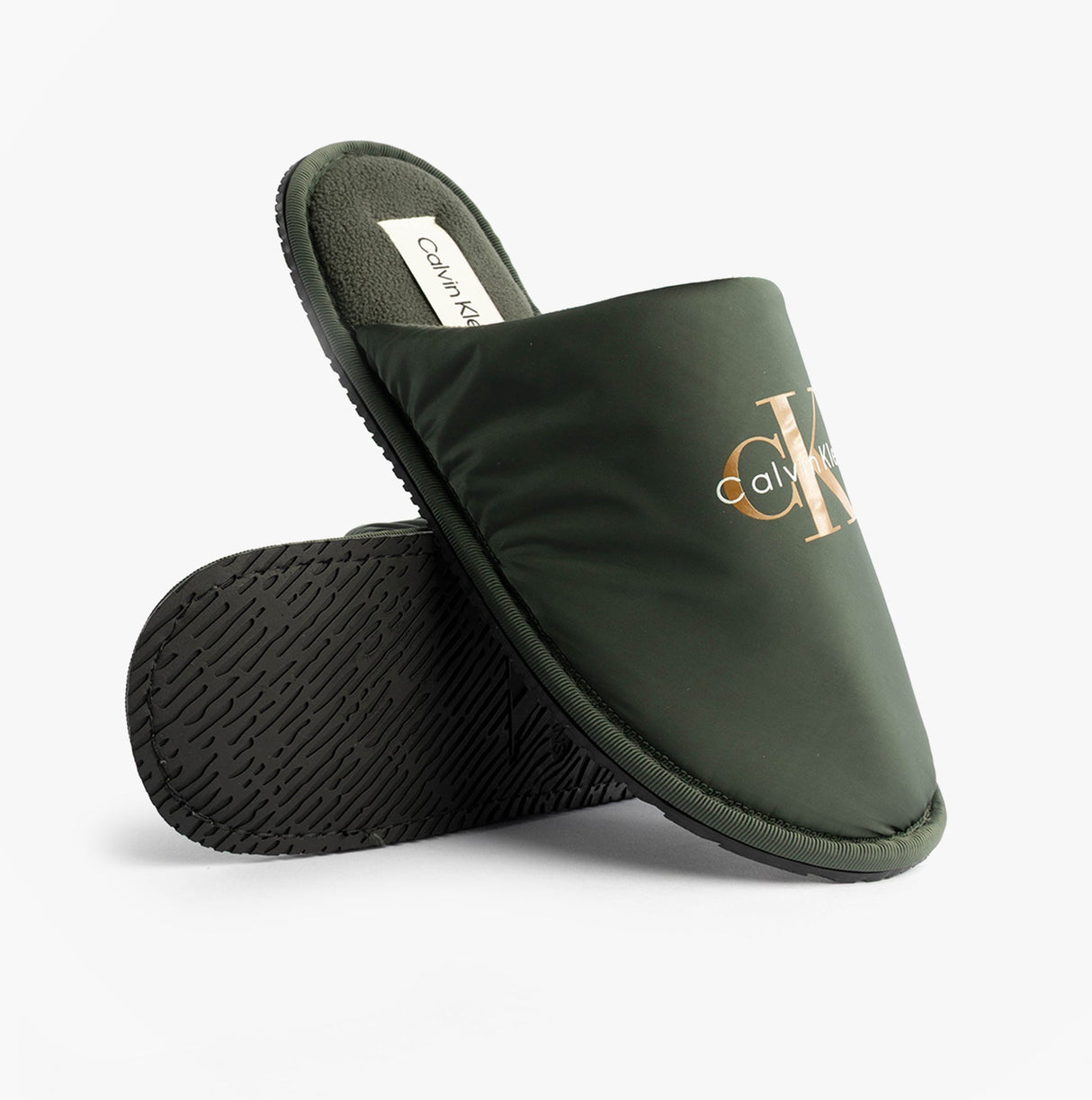 Calvin Klein HOTEL SLIPPER MONOLOGUE Mens Slippers Thyme