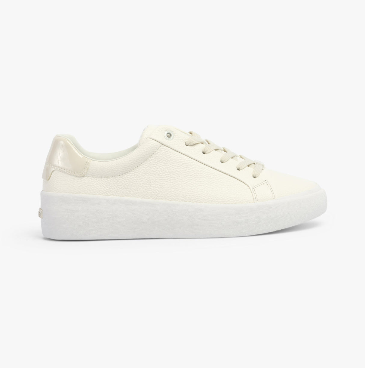 Calvin Klein VULCANISED LACE UP Womens Trainers White/Dk Ecru