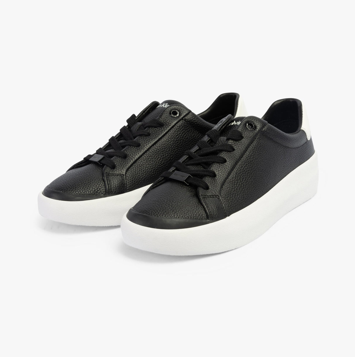 Calvin Klein VULCANISED LACE UP Womens Trainers Black / White