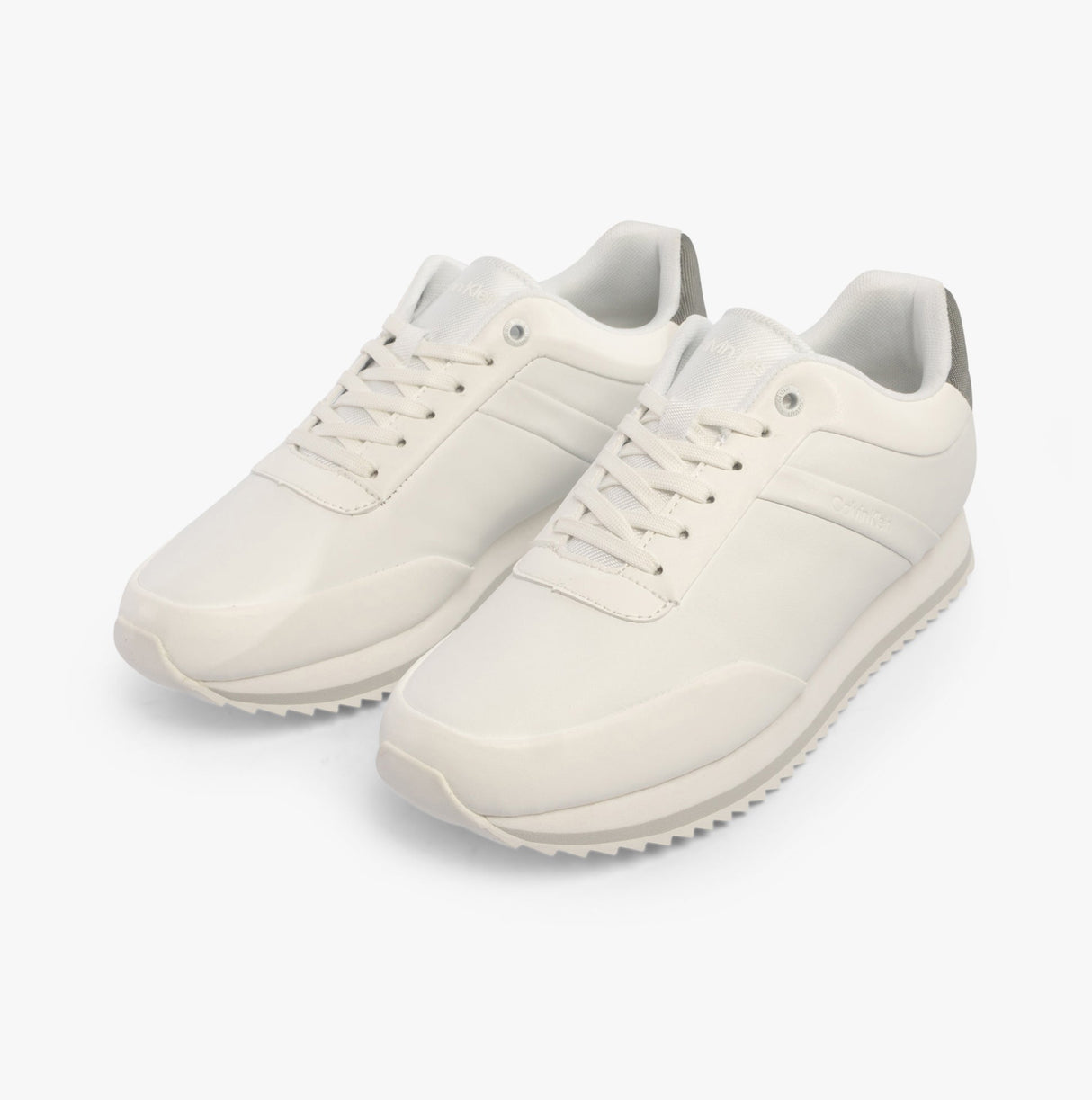 Calvin Klein RUNNER LACE UP Womens Trainers White/Neutral Gray