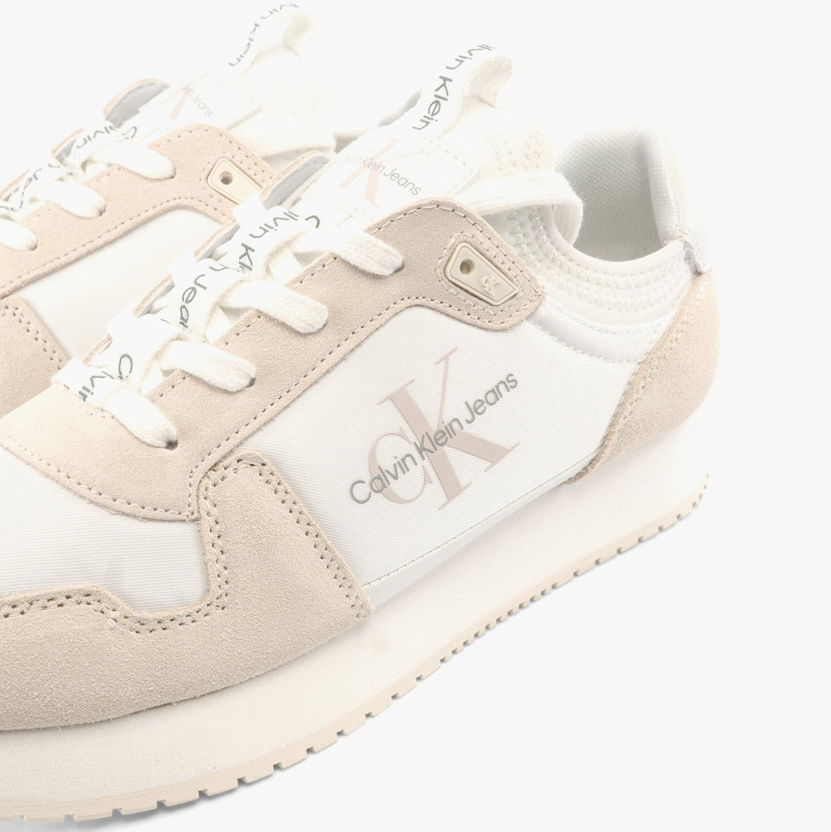 Calvin Klein RUNNER SO LACEUP Mens Trainers Bright White/Eggshell