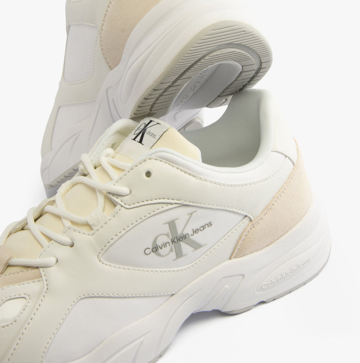 Calvin Klein RETRO TENNIS Mens Trainers White/White/Stormfront