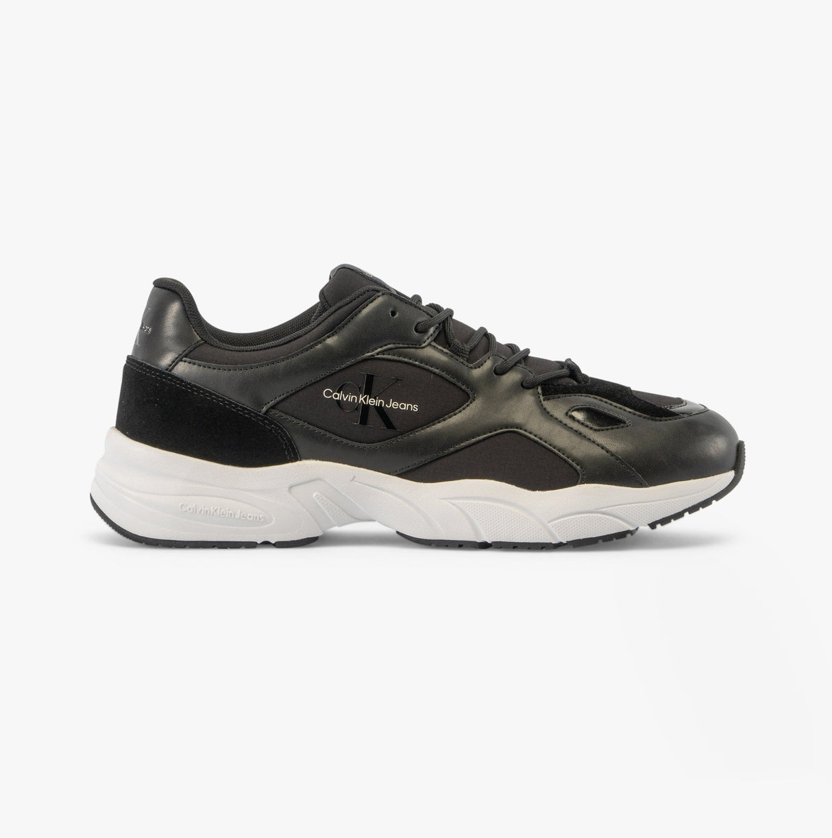 Calvin Klein RETRO TENNIS Mens Trainers Black/Black/Eggshell