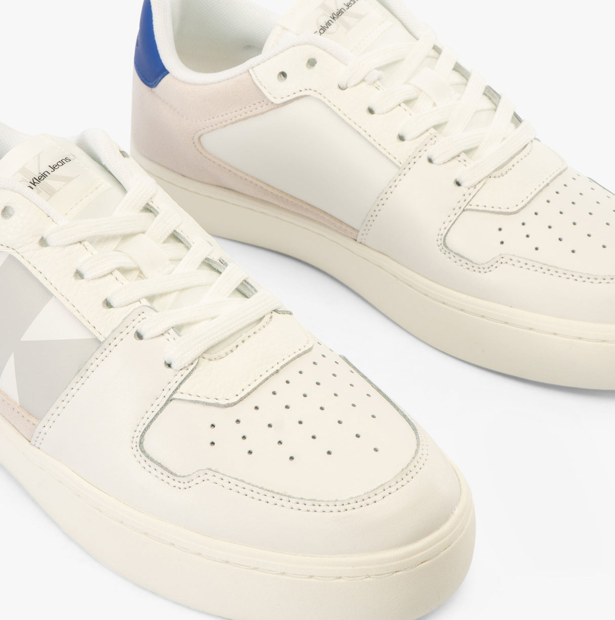 Calvin Klein CLASSIC CUPSOLE Mens Trainers White/ Mushroom/Sapphire Blue