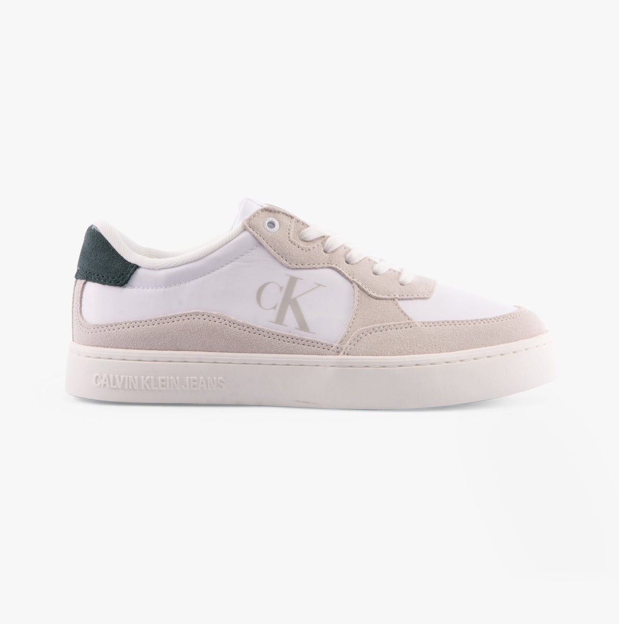Calvin Klein CLASSIC CUPSOLE ICON Mens Trainers Bright White/Green Palm