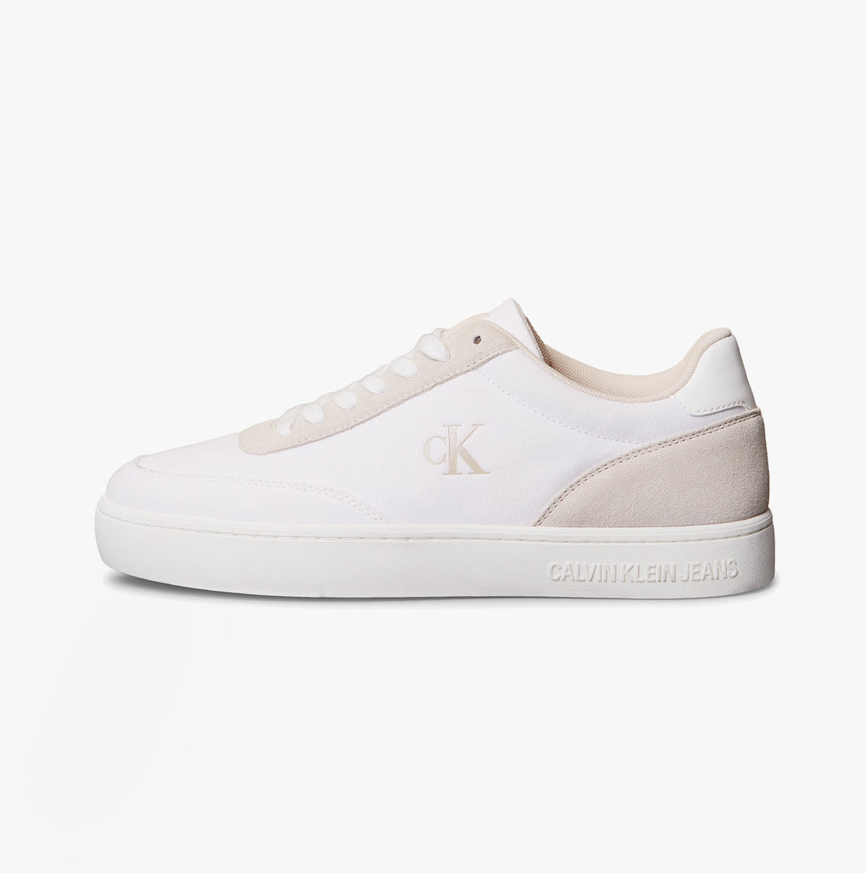 Calvin Klein CLASSIC CANVAS Mens Trainers Bright White/Eggshell